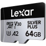 Карта пам'яті Lexar 64GB microSDXC class 10 UHS-I U3 V30 A2 Professional Silver (LMSSIPL064G-BNANG)