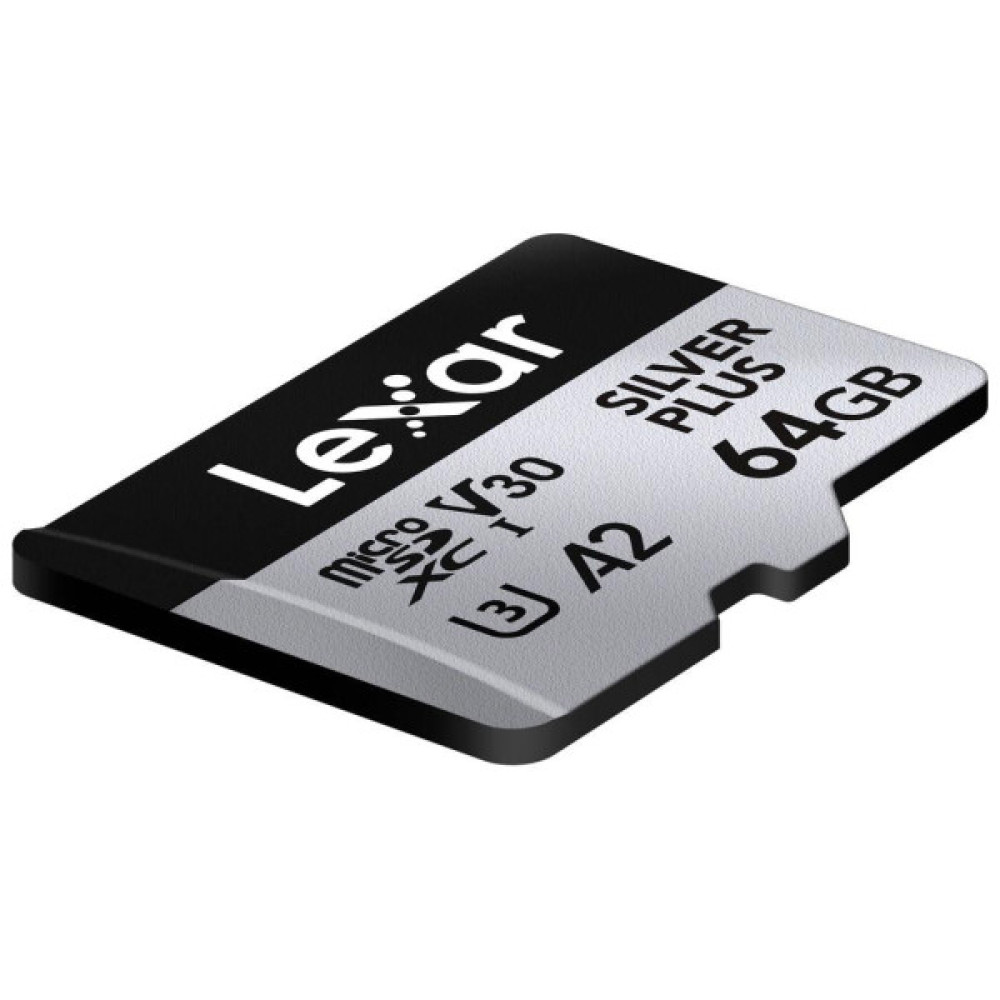 Карта пам'яті Lexar 64GB microSDXC class 10 UHS-I U3 V30 A2 Professional Silver (LMSSIPL064G-BNANG)