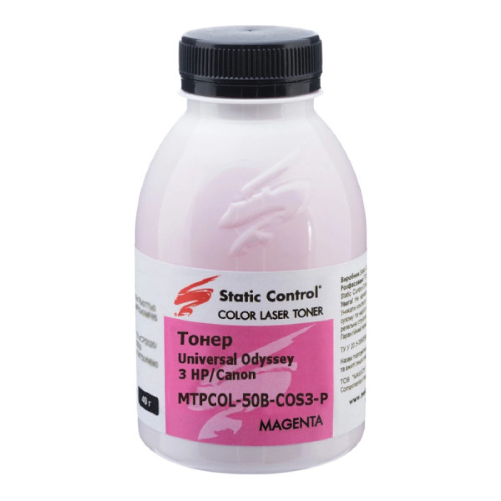 Тонер HP/Canon MPTCOL OS3 40г magenta (фасовка) Static Control (MPTCOL-40B-MAOS3-P)