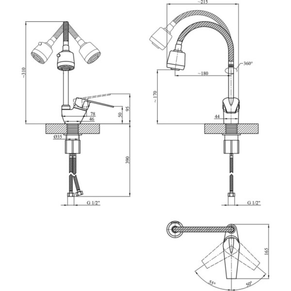 Змішувач Kroner Odra-C038-1 (CV021194)