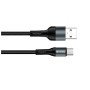 Дата кабель USB 2.0 AM to USB-C 1.0m nylon black ColorWay (CW-CBUC045-BK)