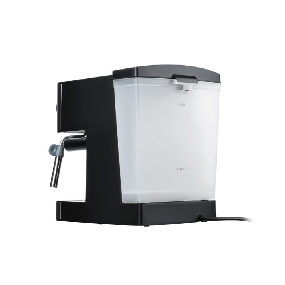 Кавоварка ARDESTO ріжкова Steel Collection 1.6л, мелена, ручний капучинатор, сріблясто-чорний