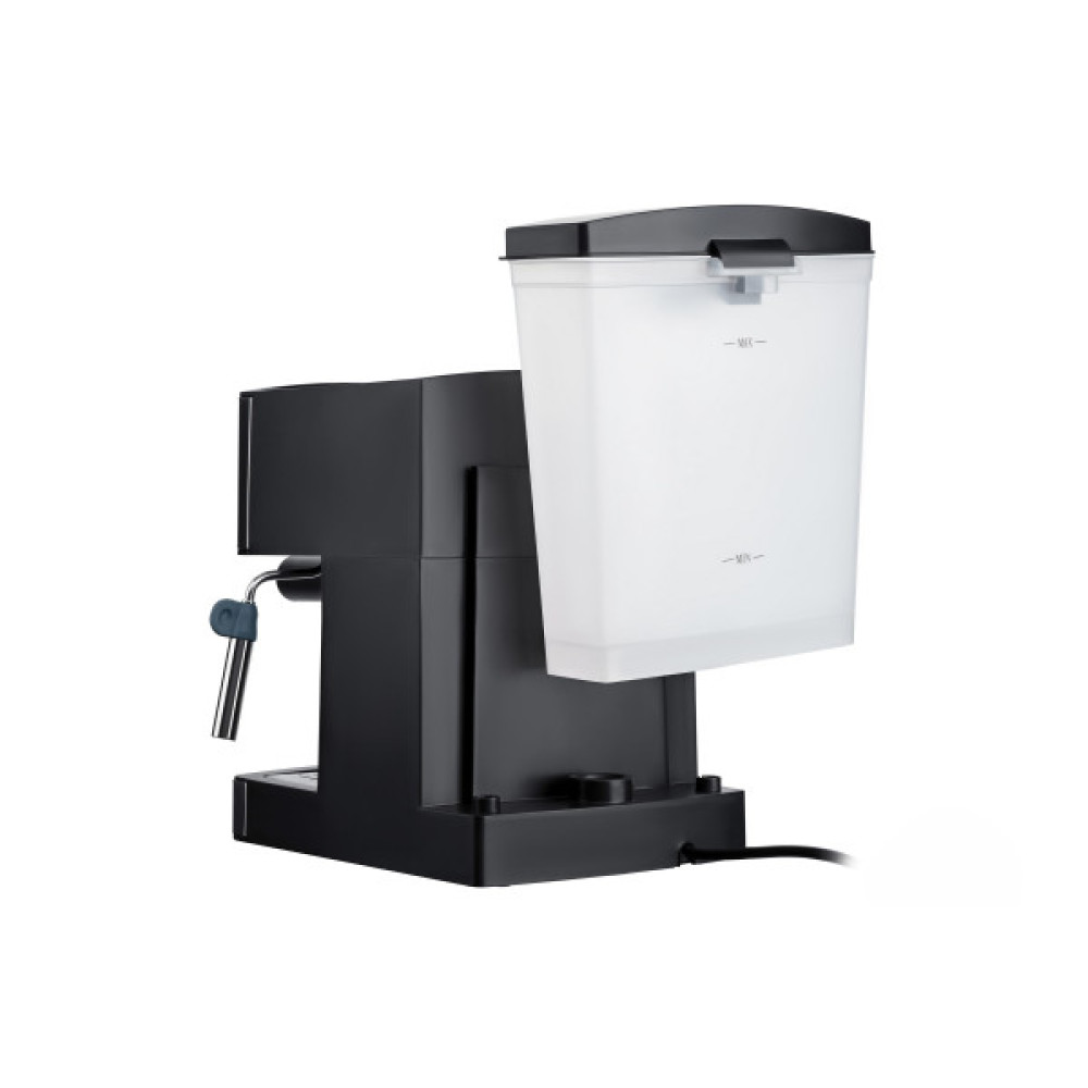 Кавоварка ARDESTO ріжкова Steel Collection 1.6л, мелена, ручний капучинатор, сріблясто-чорний