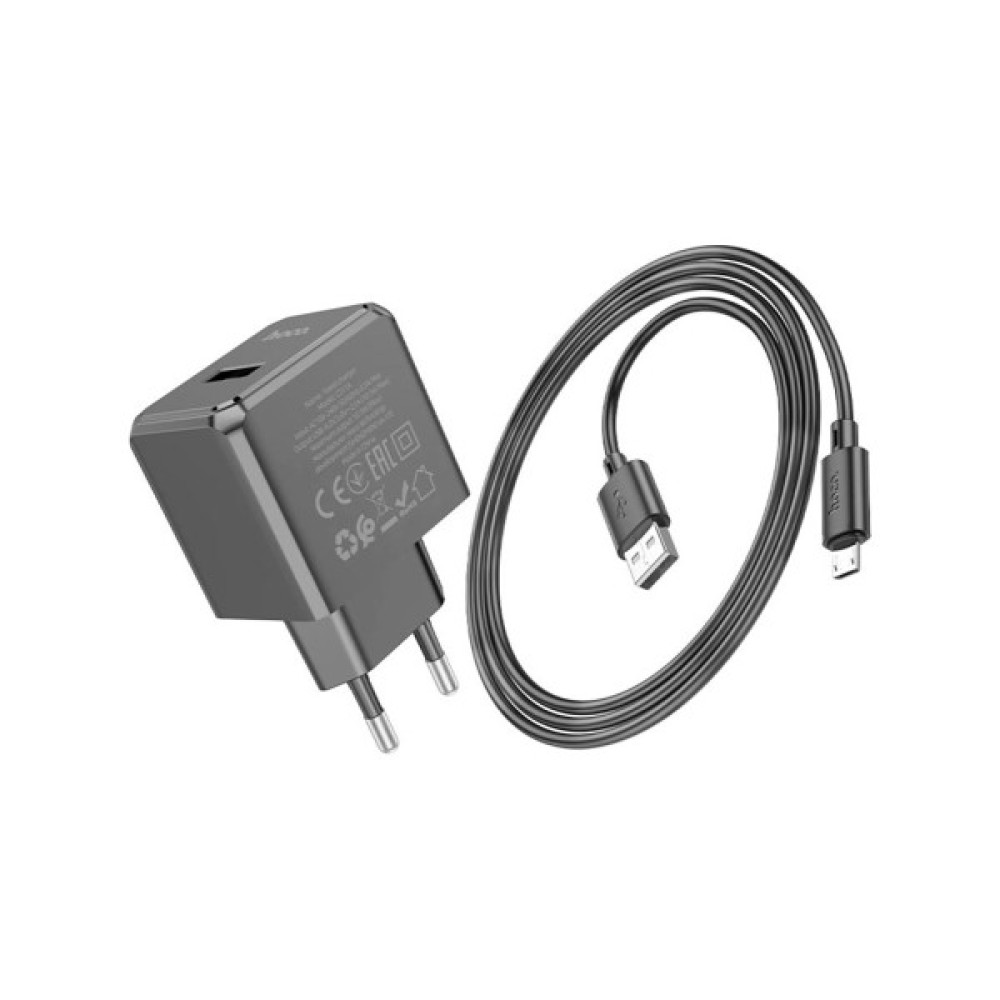 Зарядний пристрій HOCO CS11A Ocean USB + cable USB to Micro 5P 10.5W Black (6942007603584)