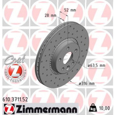 Гальмівний диск ZIMMERMANN 610.3711.52