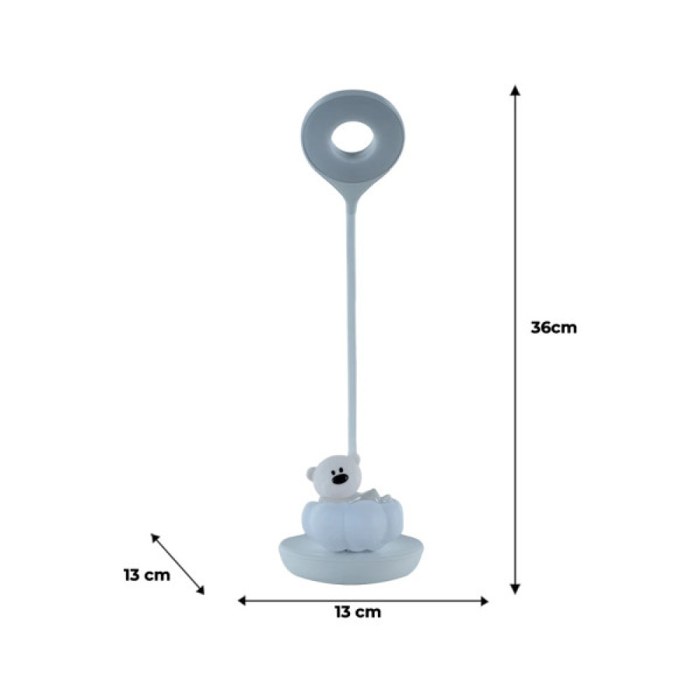 Настільна лампа Kite Cloudy Bear LED з акумулятором, блакитна (K24-493-2-3)