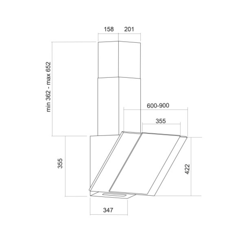 Витяжка кухонна Pyramida MSH 60 S (650) BL