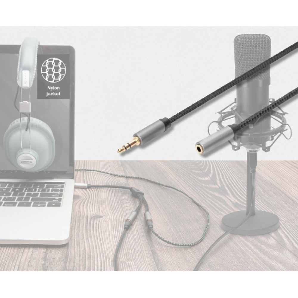 Кабель DIGITUS Audio Extension, 3.5 mm M/F, 3 m