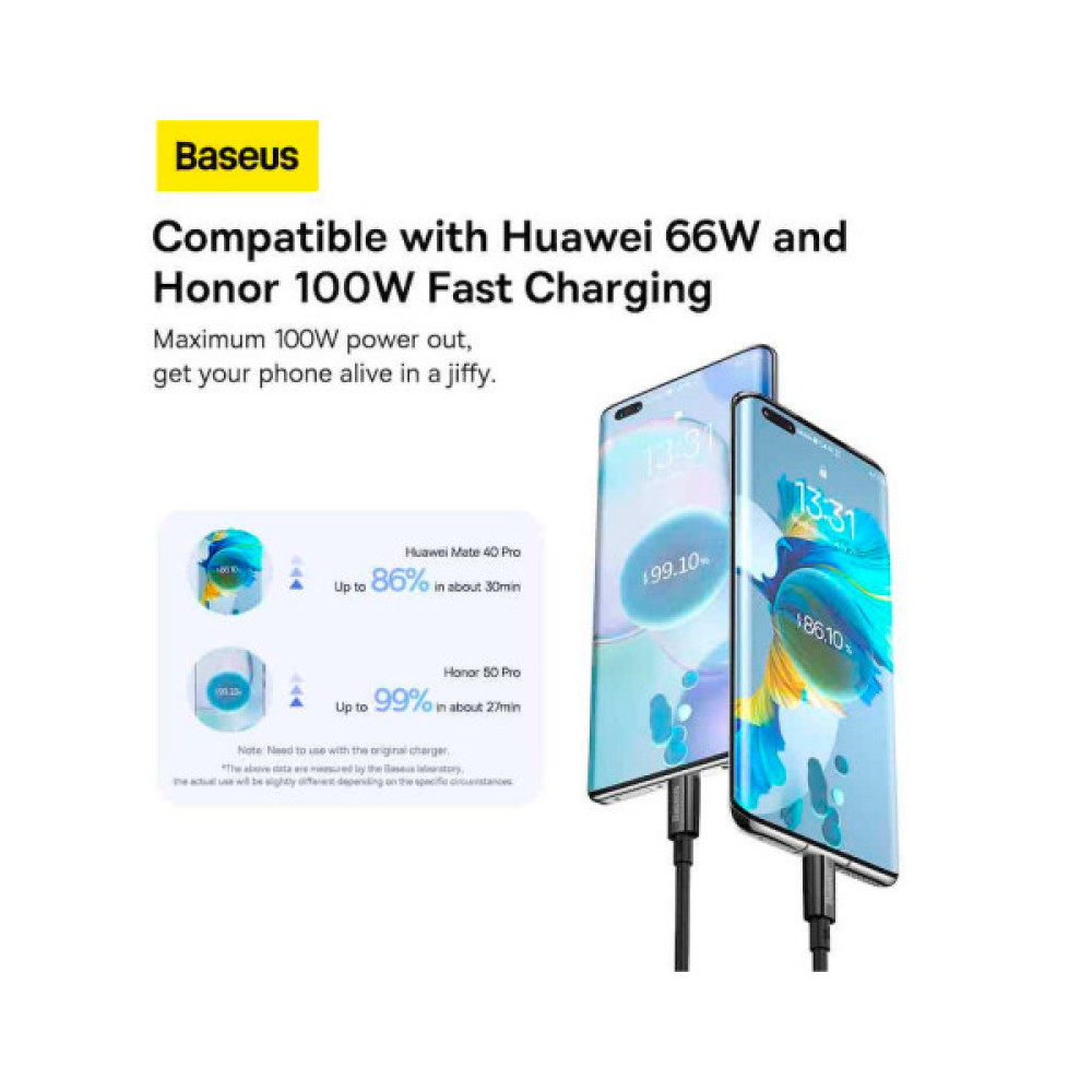 Дата кабель USB 2.0 AM to USB-C 1.5m 100W black Baseus (P10320102114-01)