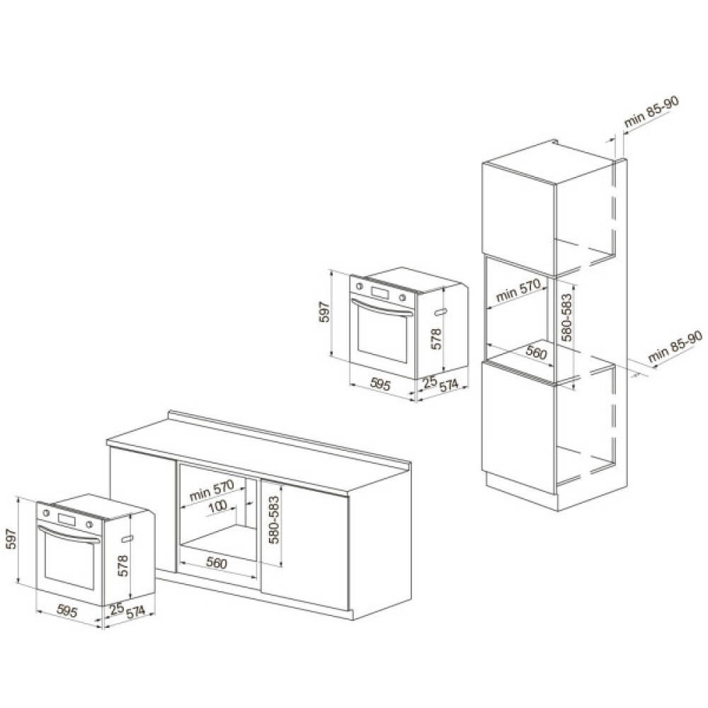 Духова шафа Pyramida PO 93 M GBL