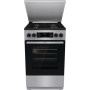 Плита Gorenje комбінована, 70л, 50x60см, метал. кришка, дисплей, IconLed, емальовані реш, титан