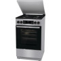 Плита Gorenje комбінована, 70л, 50x60см, метал. кришка, дисплей, IconLed, емальовані реш, титан