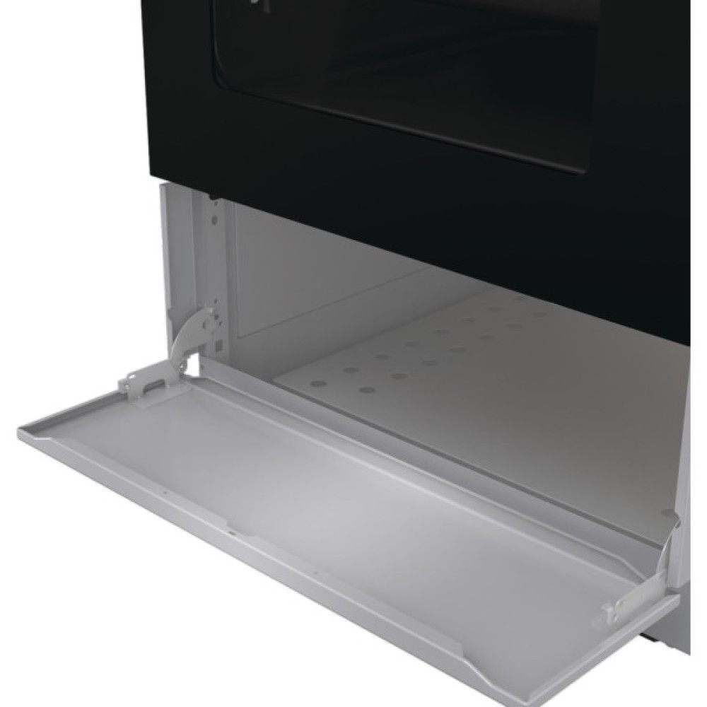 Плита Gorenje комбінована, 70л, 50x60см, метал. кришка, дисплей, IconLed, емальовані реш, титан