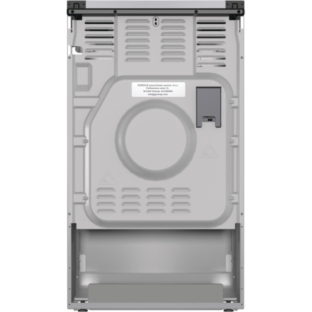 Плита Gorenje комбінована, 70л, 50x60см, метал. кришка, дисплей, IconLed, емальовані реш, титан