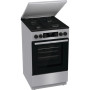 Плита Gorenje комбінована, 70л, 50x60см, метал. кришка, дисплей, IconLed, емальовані реш, титан