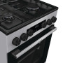Плита Gorenje комбінована, 70л, 50x60см, метал. кришка, дисплей, IconLed, емальовані реш, титан