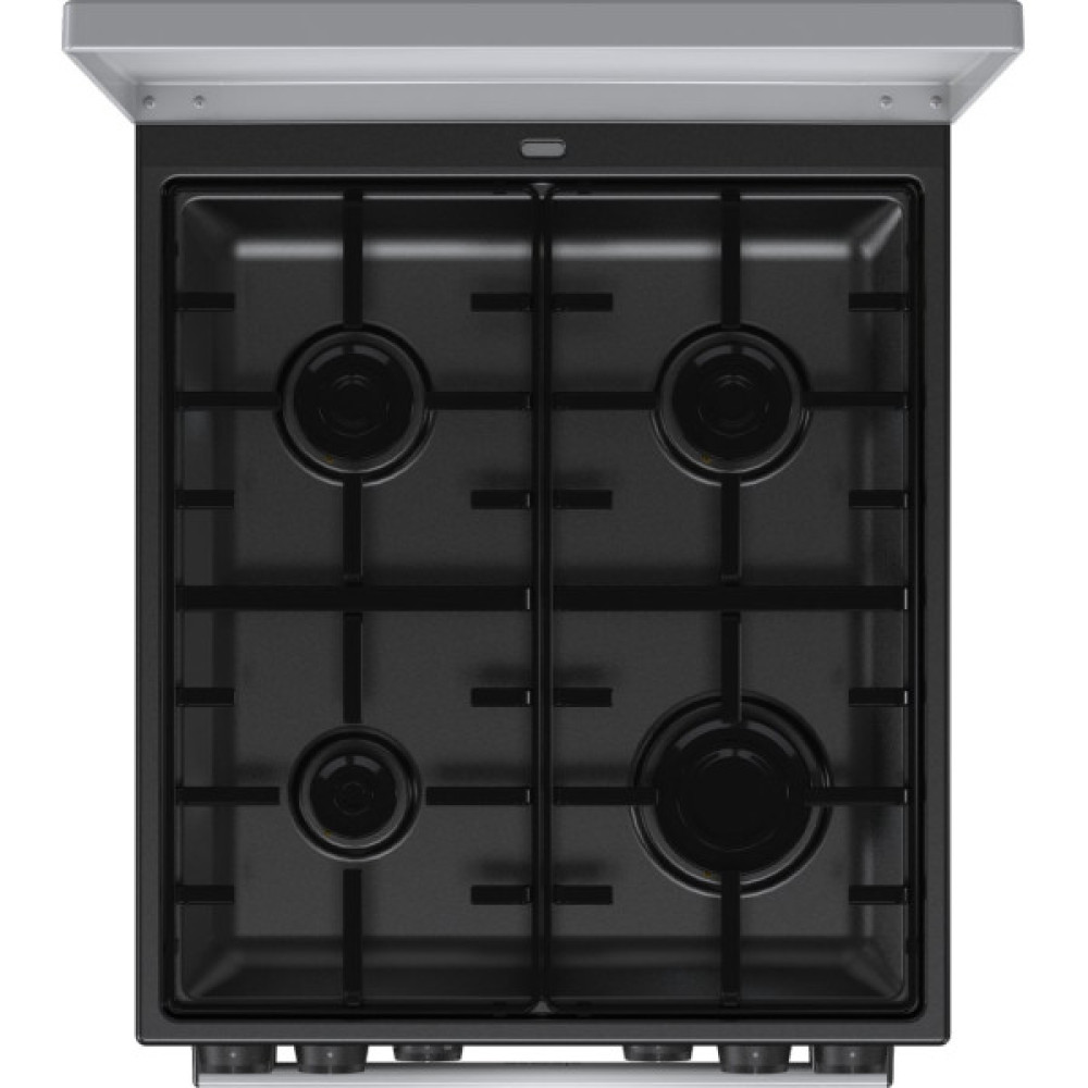 Плита Gorenje комбінована, 70л, 50x60см, метал. кришка, дисплей, IconLed, емальовані реш, титан