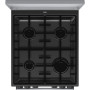 Плита Gorenje комбінована, 70л, 50x60см, метал. кришка, дисплей, IconLed, емальовані реш, титан