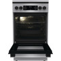 Плита Gorenje комбінована, 70л, 50x60см, метал. кришка, дисплей, IconLed, емальовані реш, титан