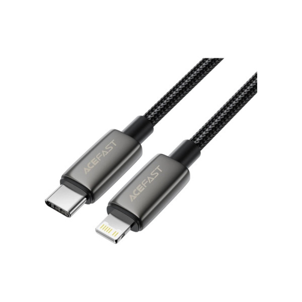 Дата кабель USB 2.0 AM to Lightning 1.2m 30W nylon black Acefast (6974316285410)