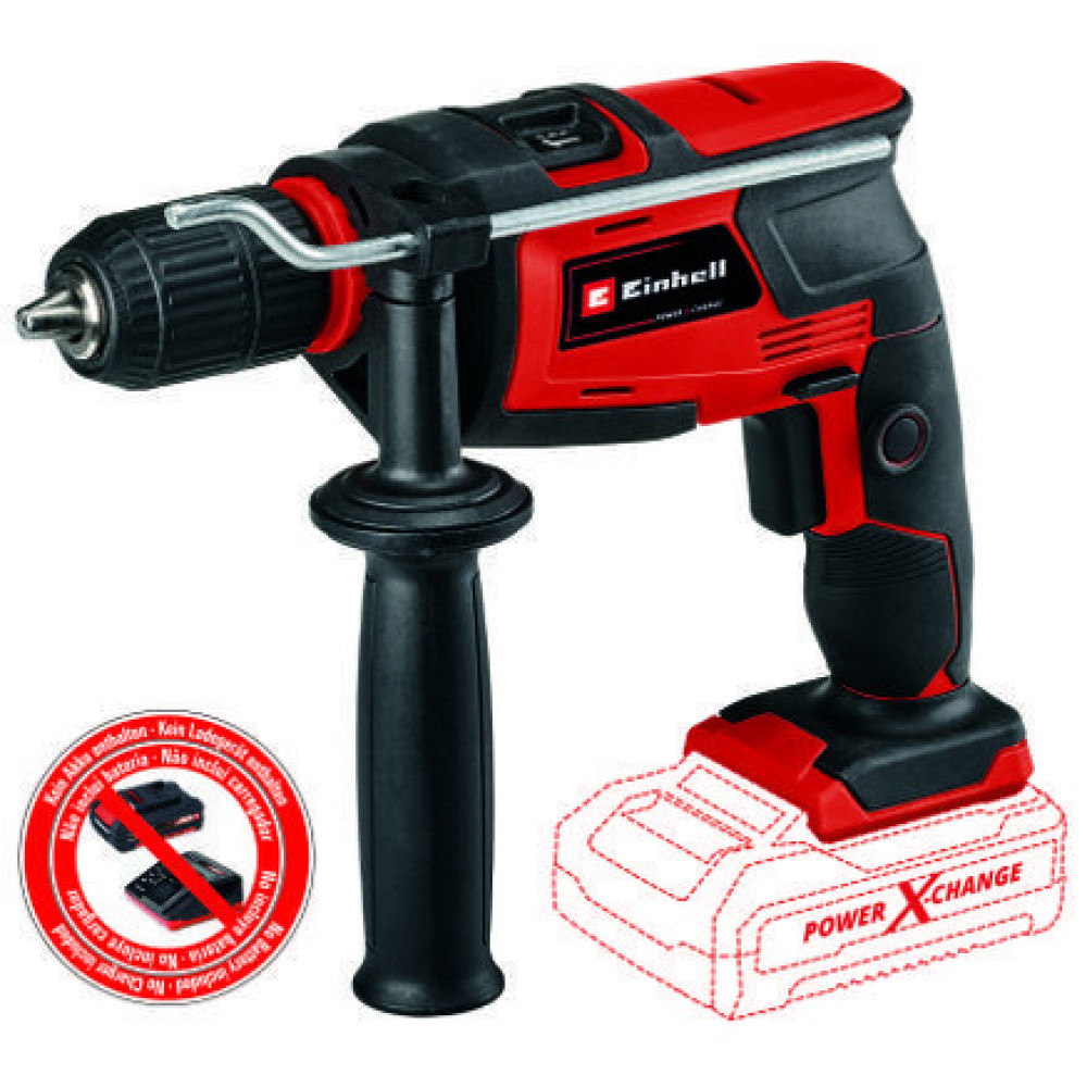 Дриль ударний акумуляторний Einhell PXC TC-ID 18 Li-Solo PXC 18В ШЗП 13мм 2600об/хв 1.6кг без АКБ та ЗП