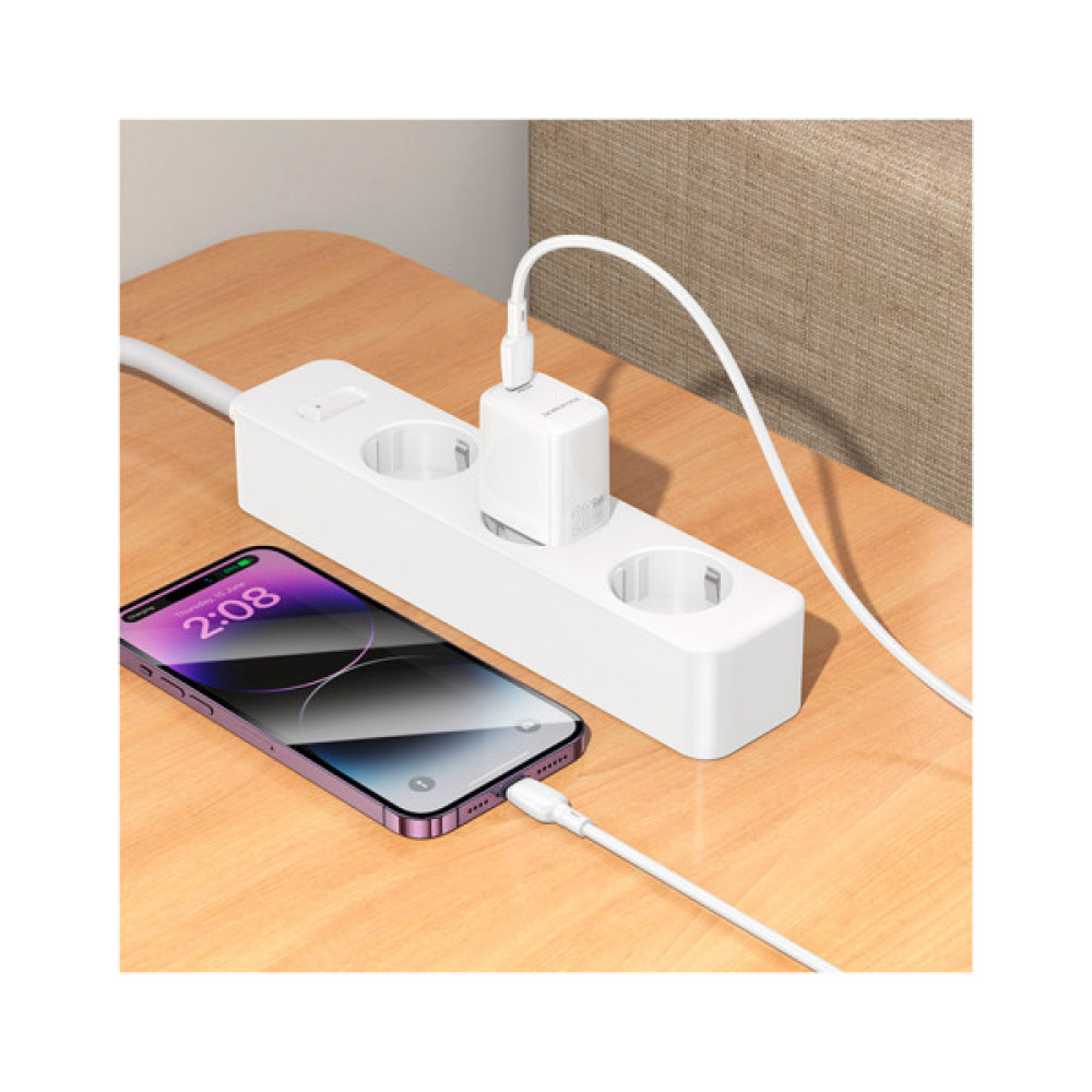 Зарядний пристрій BOROFONE BN26 Fuente USB-C PD20W + cable USB-C to Lightning White (6941991120244)