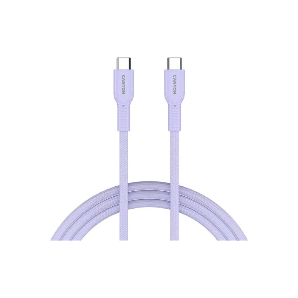 Дата кабель USB-C to USB-C 1.0m OnWire 60CL C-C 60W COLOR Braided 1m Purple Canyon (CND-CCAP60AB10PU)