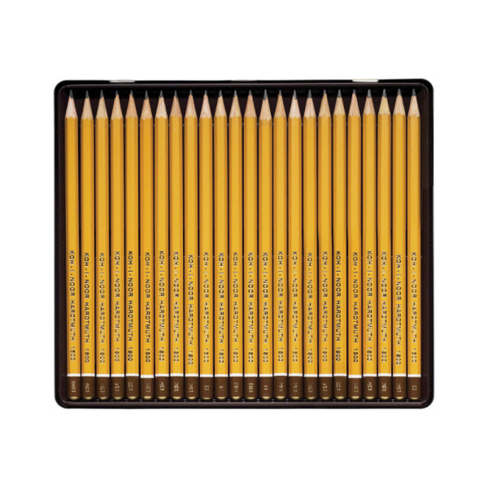 Олівець графітний Koh-i-Noor Набір 8В-10Н металевий пенал 24 шт (1504)
