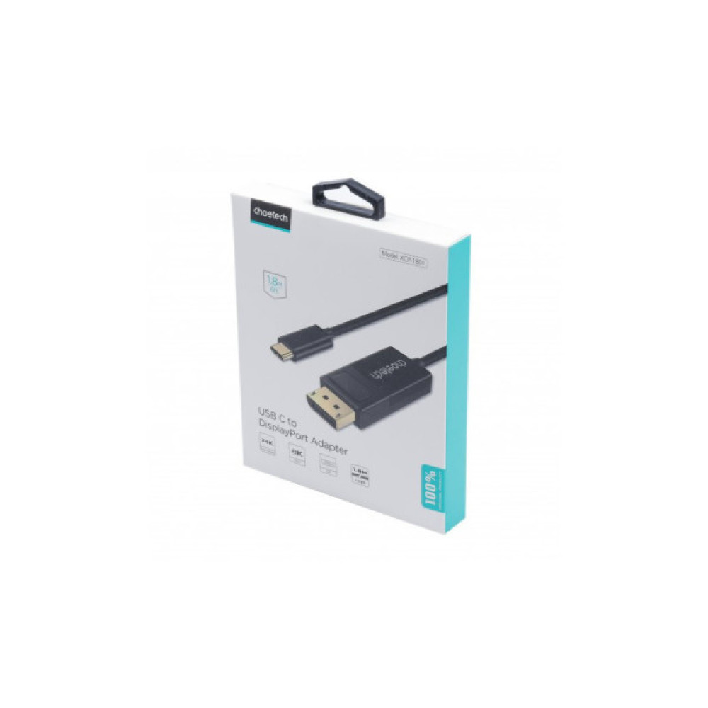 Кабель мультимедійний USB-C to DisplayPort M 1.8m 4K60Hz Choetech (XCP-1801BK)