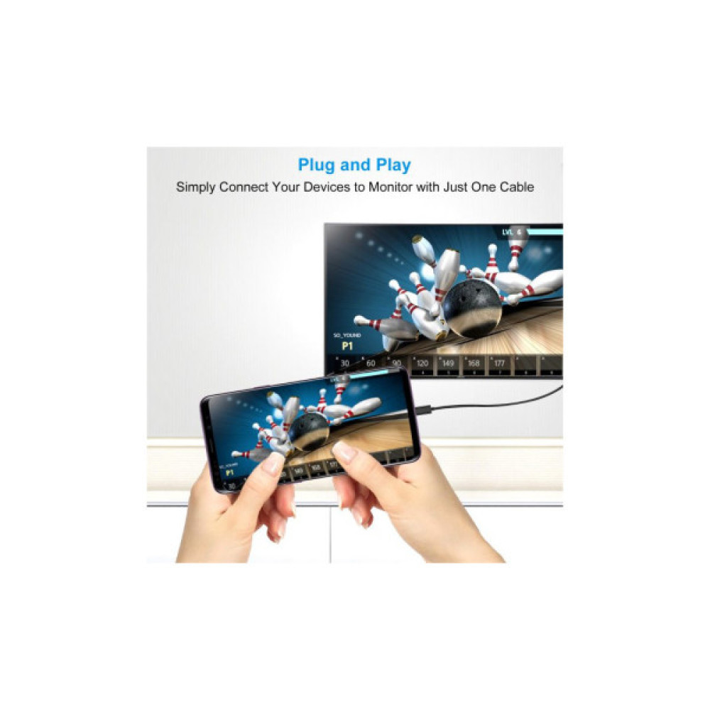 Кабель мультимедійний USB-C to DisplayPort M 1.8m 4K60Hz Choetech (XCP-1801BK)