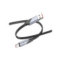 Дата кабель USB 2.0 AM to USB-C 1.2m 5A nylon black HOCO (6942007605007)