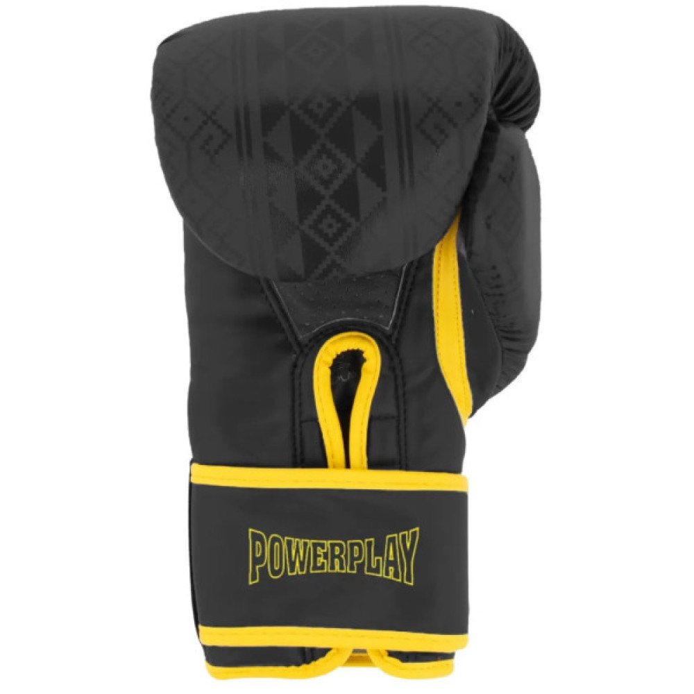 Боксерські рукавички PowerPlay 3021 Ukraine Чорно жовті 14 унцій (PP_3021_14oz_Black/Yellow)