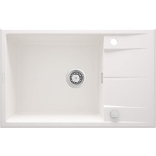 Мийка кухонна Deante Eridan, граніт, прямокут., з крилом, 780х500х210мм, чаша - 1, накладна, алебастр