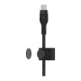 Дата кабель USB-C to Lightning 1.0m braided silicone black Belkin (CAA011BT1MBK)