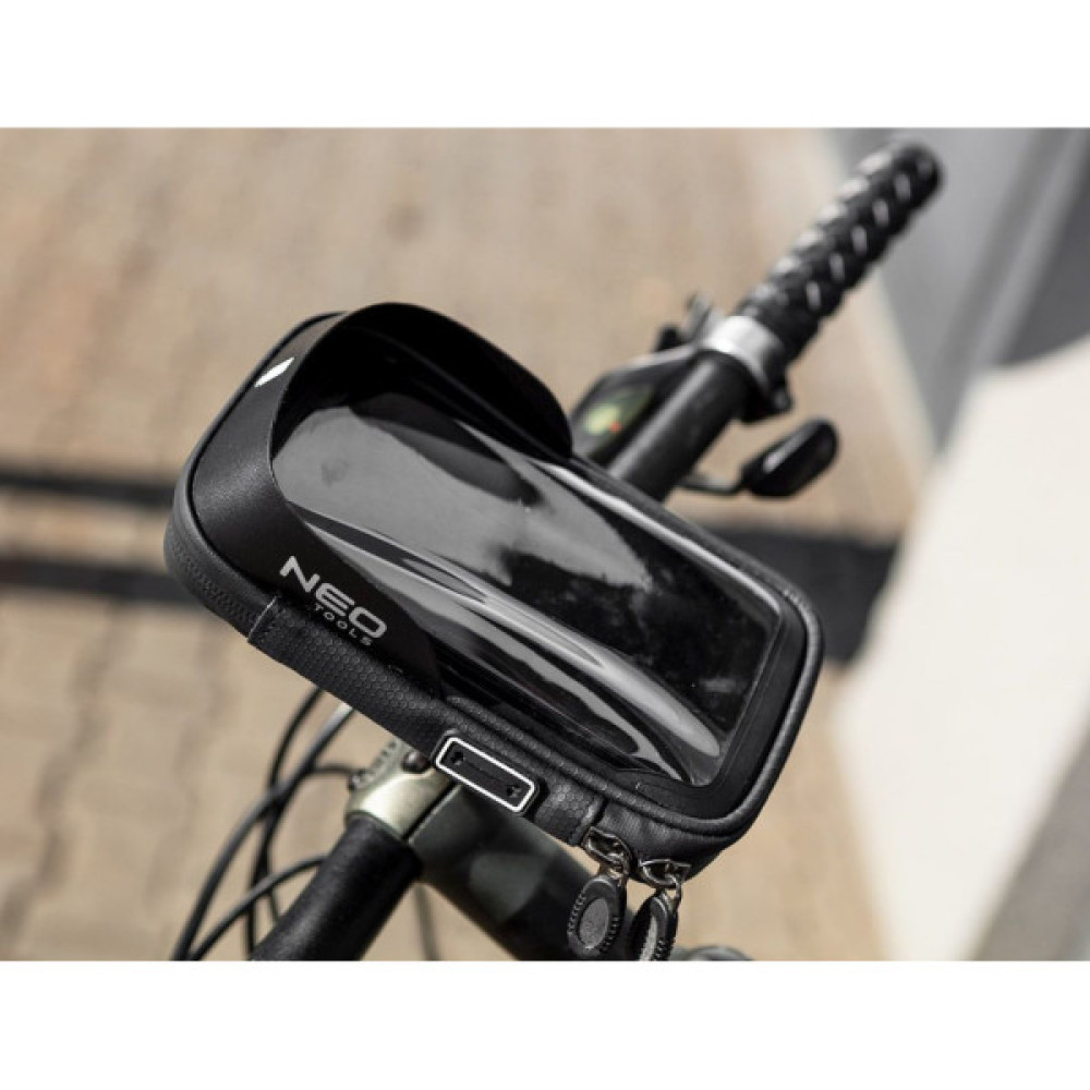 Велосумка на кермо Neo Tools з тримачем для смартфона до 6" Black (91-001)