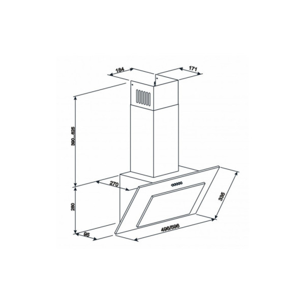 Витяжка кухонна Eleyus VERTICAL 470 50 WH