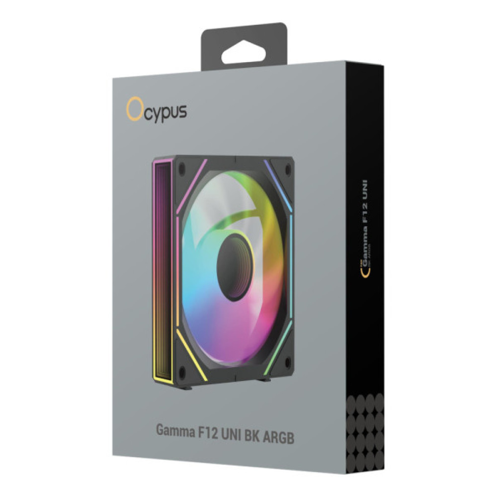 Кулер до корпусу OCYPUS GAMMA F12 UNI ARGB чорний (GAMMA-F12-BK1AM01U-GL)