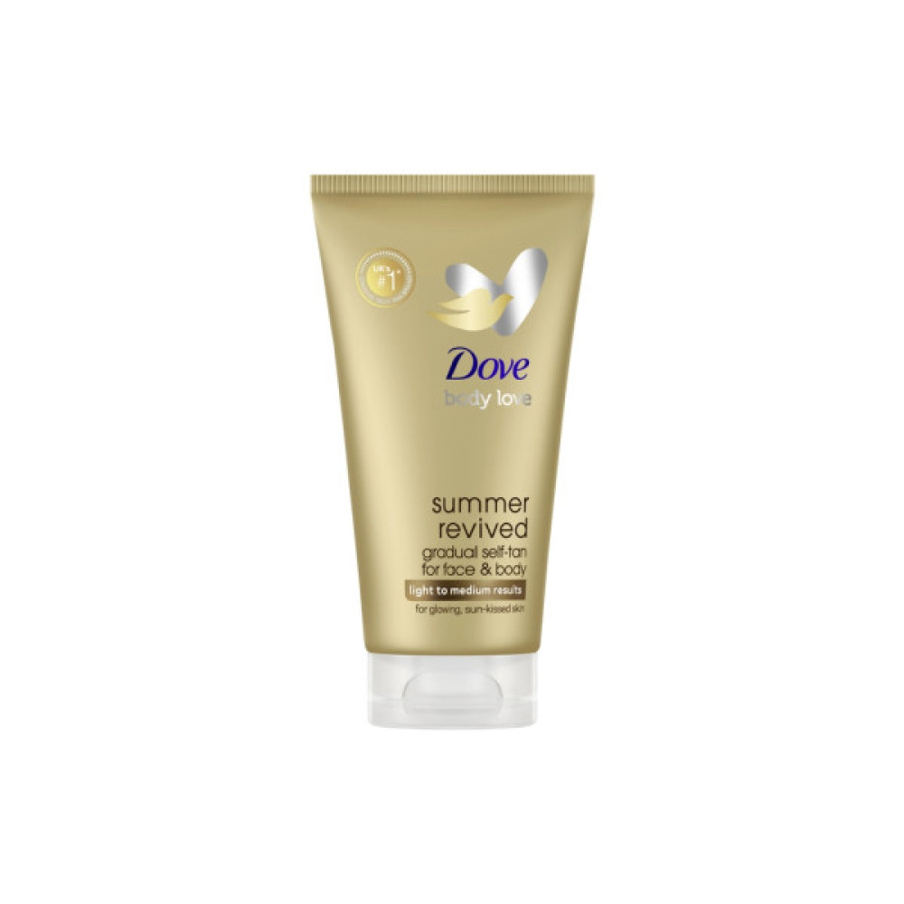 Автозасмага Dove Body Love Summer Revived Крем-лосьйон для обличчя та тіла Від світлого до середнього 75 мл (8720181385995)
