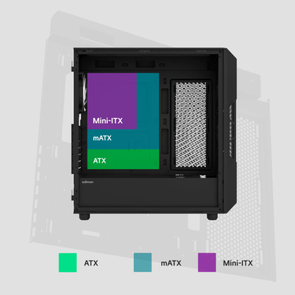 Корпус Zalman I3 Neo V2 без БЖ, 2xUSB3.0, 1x Type C, 4x120мм RGB, VGA 400мм, LCS ready, TG Side Panel, ATX, чорний