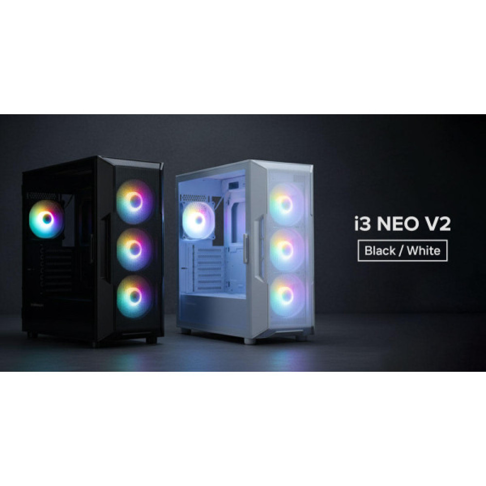 Корпус Zalman I3 Neo V2 без БЖ, 2xUSB3.0, 1x Type C, 4x120мм RGB, VGA 400мм, LCS ready, TG Side Panel, ATX, чорний