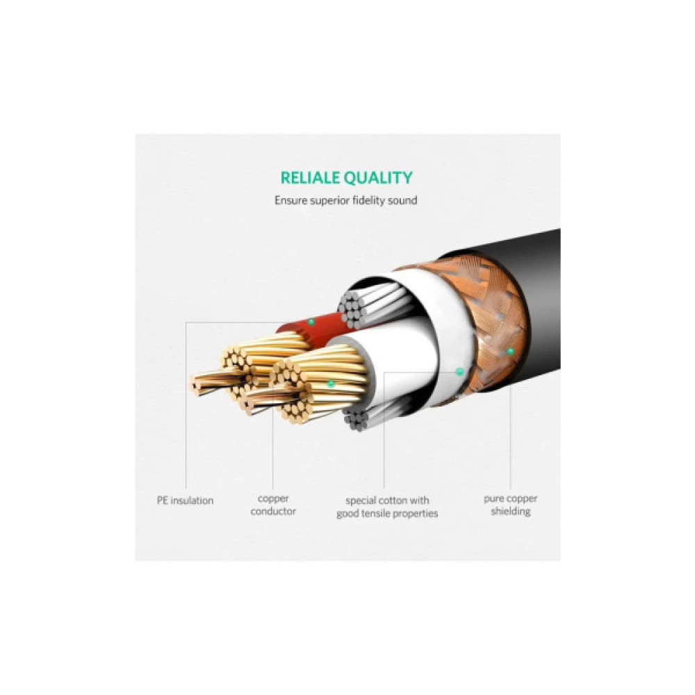 Кабель мультимедійний XLR M to XLR F 2.0m AV130 black UGREEN (20710)