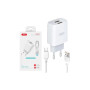 Зарядний пристрій XO 2xUSB 2.4A + cable USB to Micro 5P white (L57-M-WH)