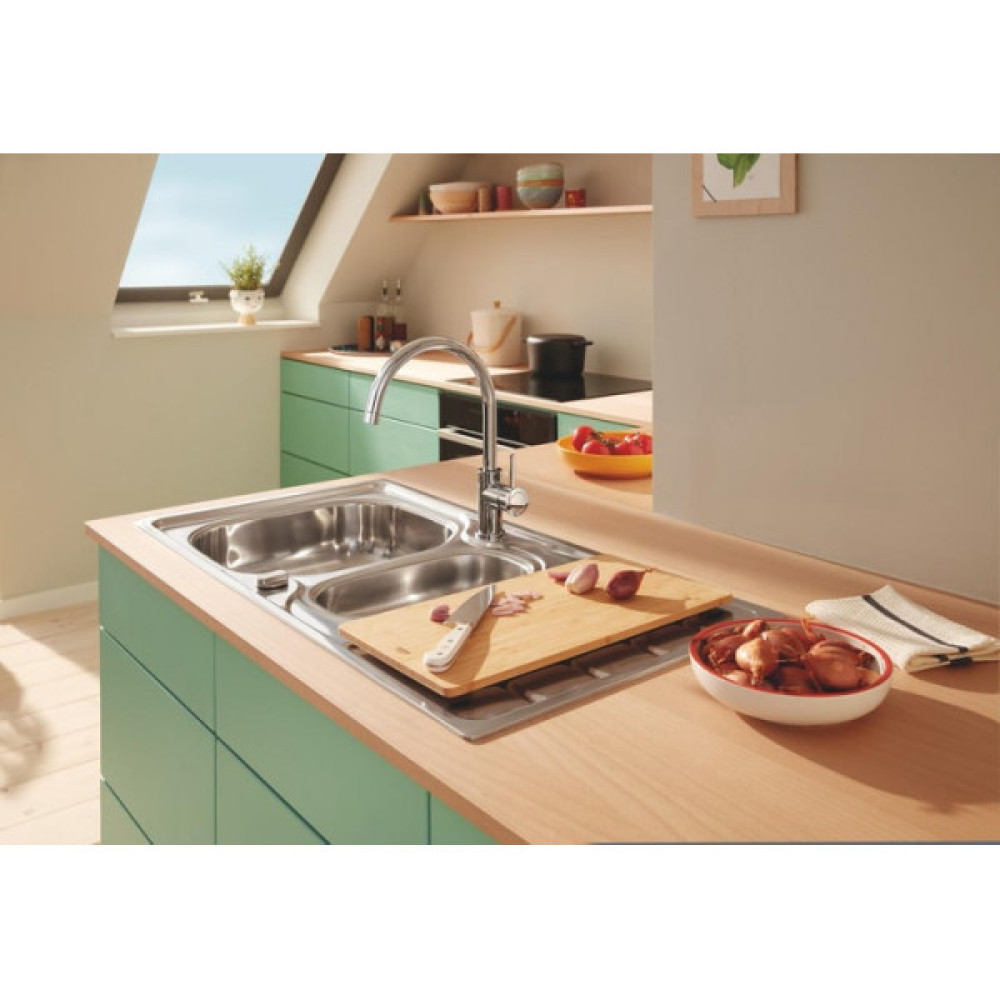 Змішувач для кухні Grohe QuickFix Start Classic, довж.виливу - 223мм, поворотний, 1важіль, хром