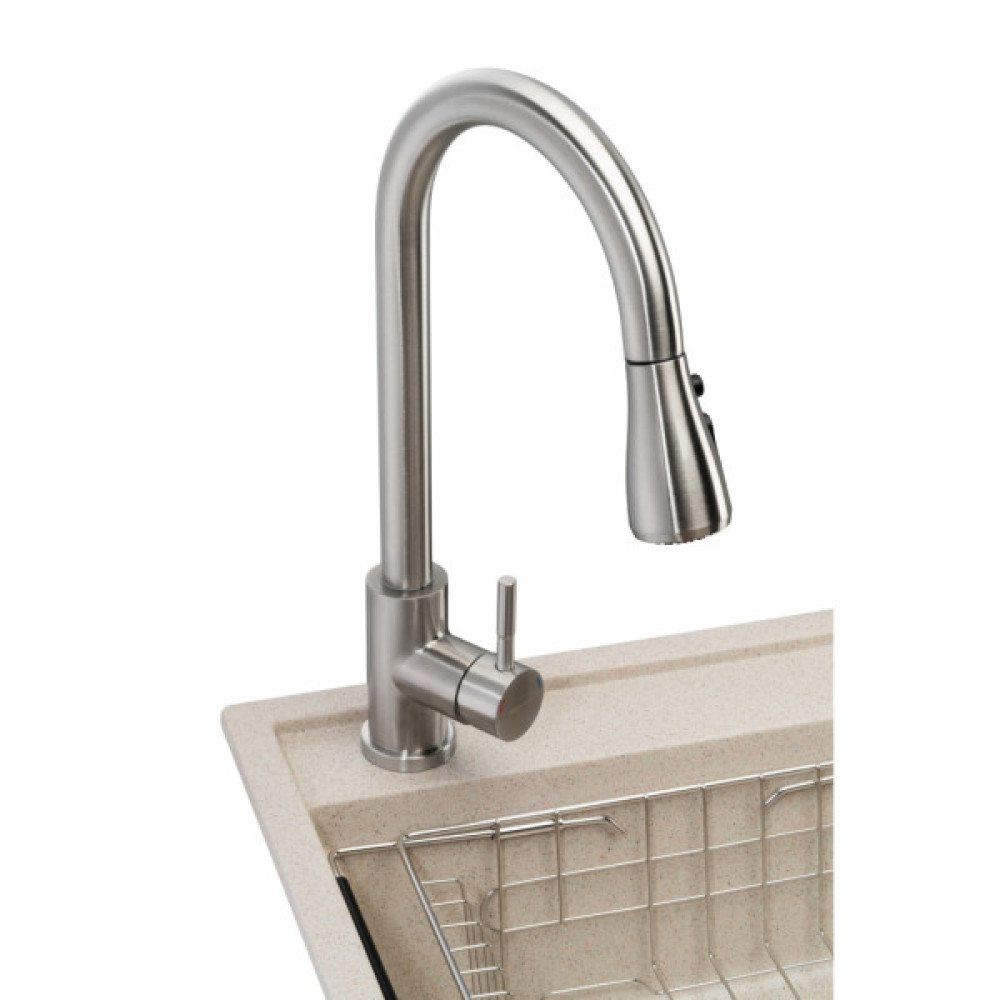 Мийка кухонна GRANADO Basic Estella terra (+ змішувач Campo LUX inox + дозатор Redondo inox + кошик + (ksg0103)