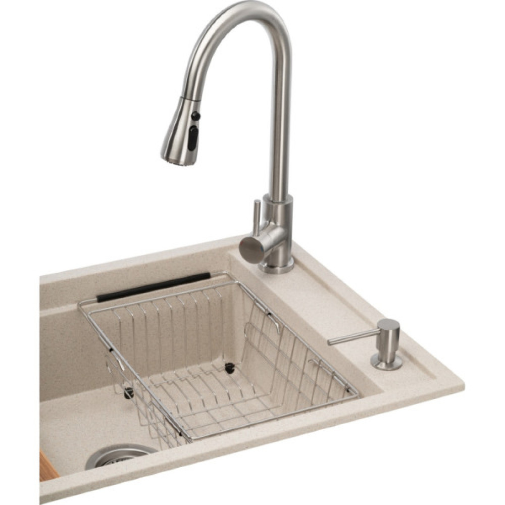 Мийка кухонна GRANADO Basic Estella terra (+ змішувач Campo LUX inox + дозатор Redondo inox + кошик + (ksg0103)