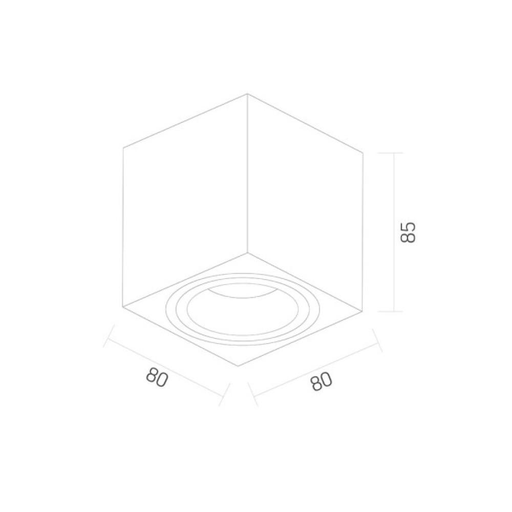 Світильник точковий Videx під лампу GU10 SPF01 накладний чорний (VL-SPF01-B)