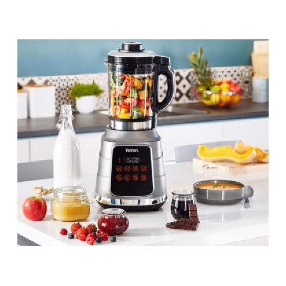 Блендер Tefal стаціонарний Ultrablend Vacuum Boost 1300Вт, чаша-2500мл, вакуумний, доп чаша 1400, сріблясто-чорний