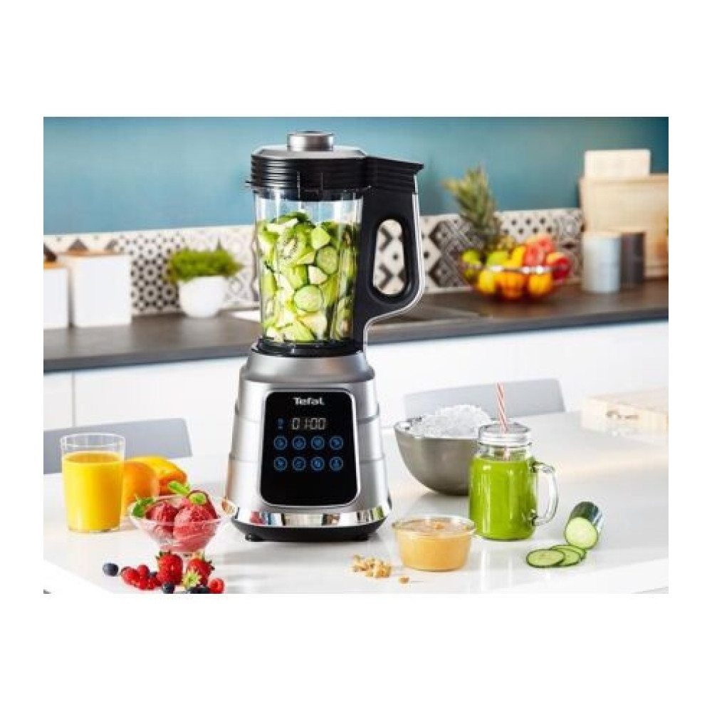 Блендер Tefal стаціонарний Ultrablend Vacuum Boost 1300Вт, чаша-2500мл, вакуумний, доп чаша 1400, сріблясто-чорний