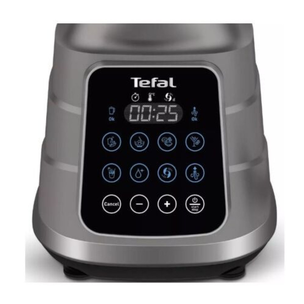 Блендер Tefal стаціонарний Ultrablend Vacuum Boost 1300Вт, чаша-2500мл, вакуумний, доп чаша 1400, сріблясто-чорний