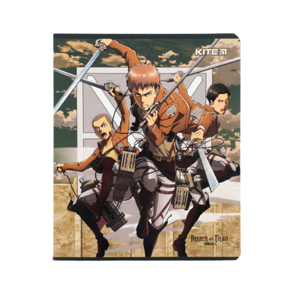 Зошит Kite Attack on Titan, 24 аркуші, клітинка (AT24-238)